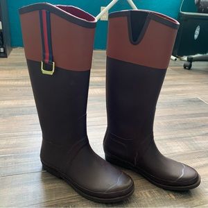Tommy Hilfiger Viktoria Brown Rubber Rain Boots